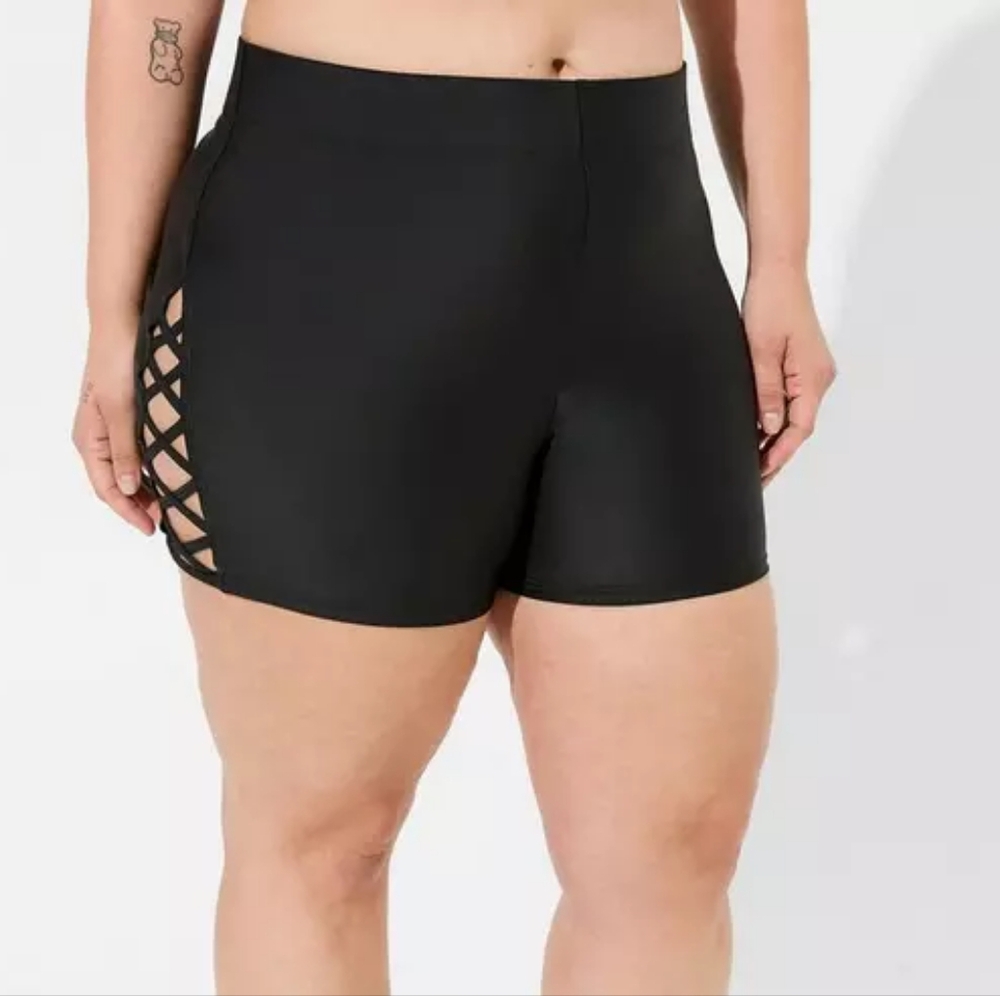 Torrid High Rise Strappy Side 3.5 Inch Swim Short